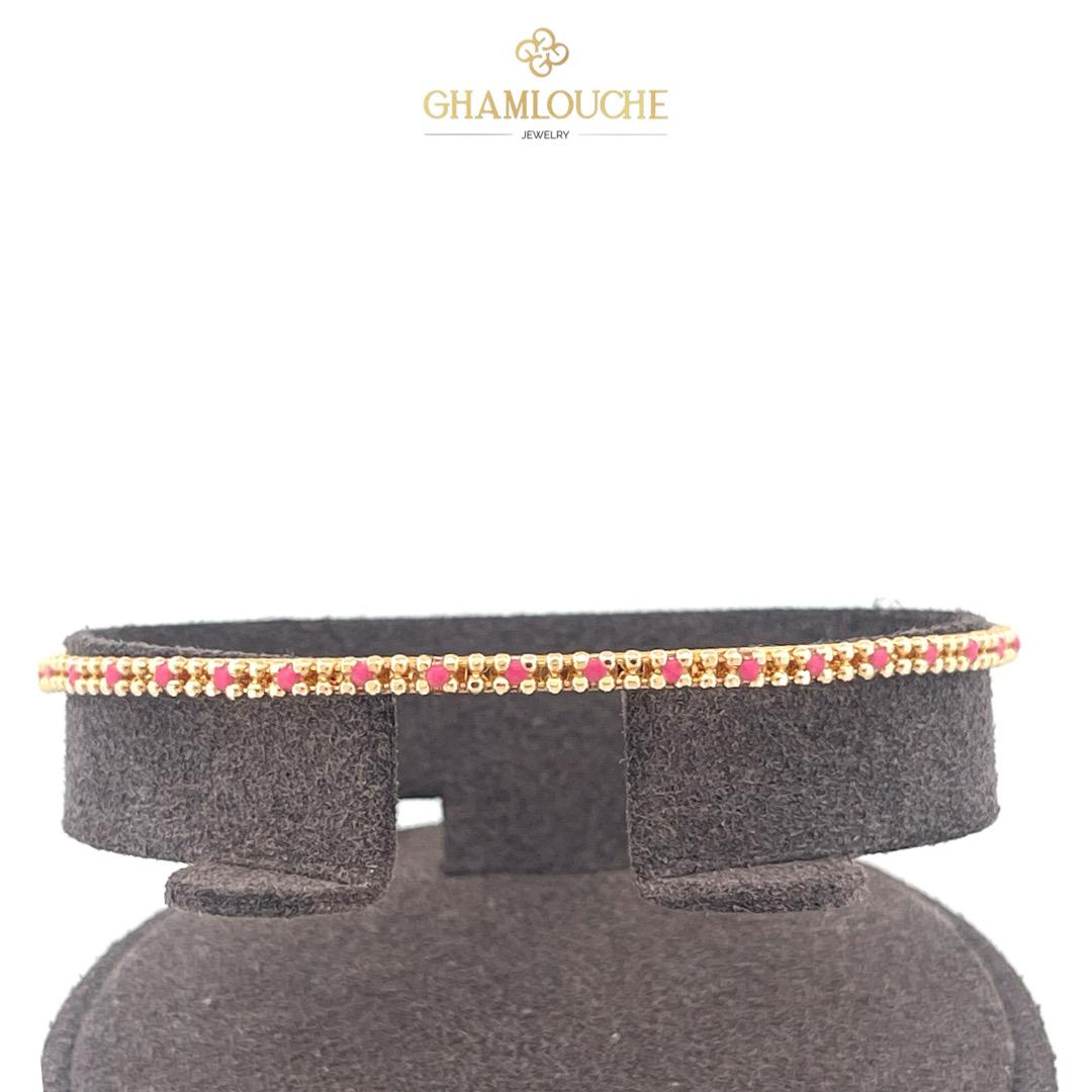 18K Gold Bangle with Stones