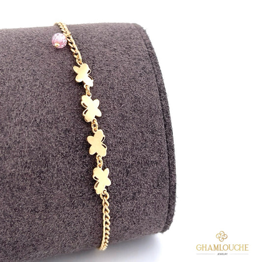 18K Gold Kid’s Butterflies Bracelet