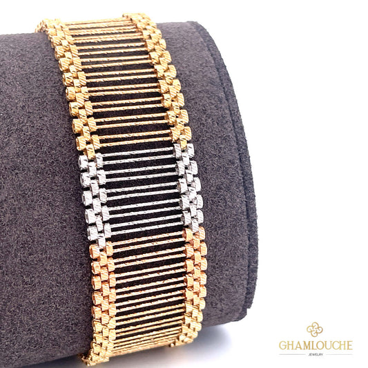 18K Yellow, White and Rose Gold Bracelet