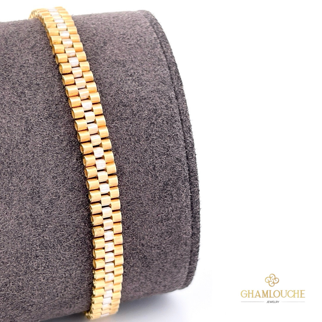 18K Yellow and White Gold Modern Bracelet
