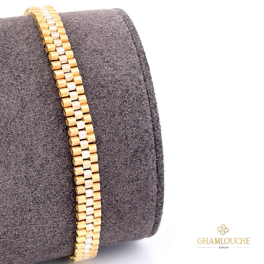 18K Yellow and White Gold Modern Bracelet