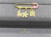 18K Gold Multi-Shape Kid’s Girl Pin with Enamel