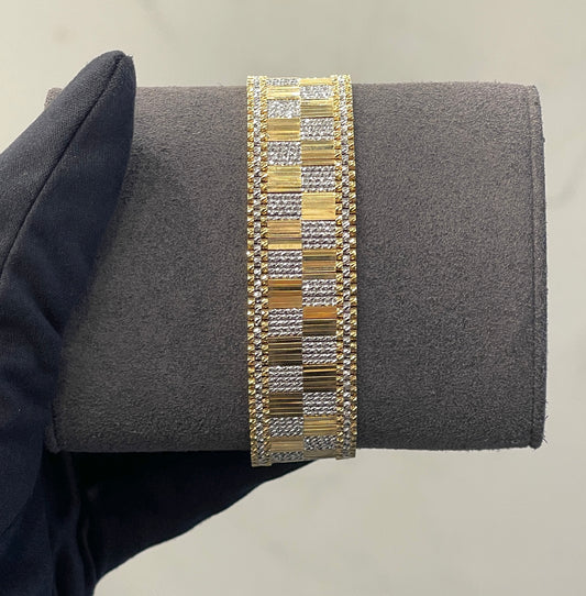 18K Italian Yellow and White Gold Bracelet