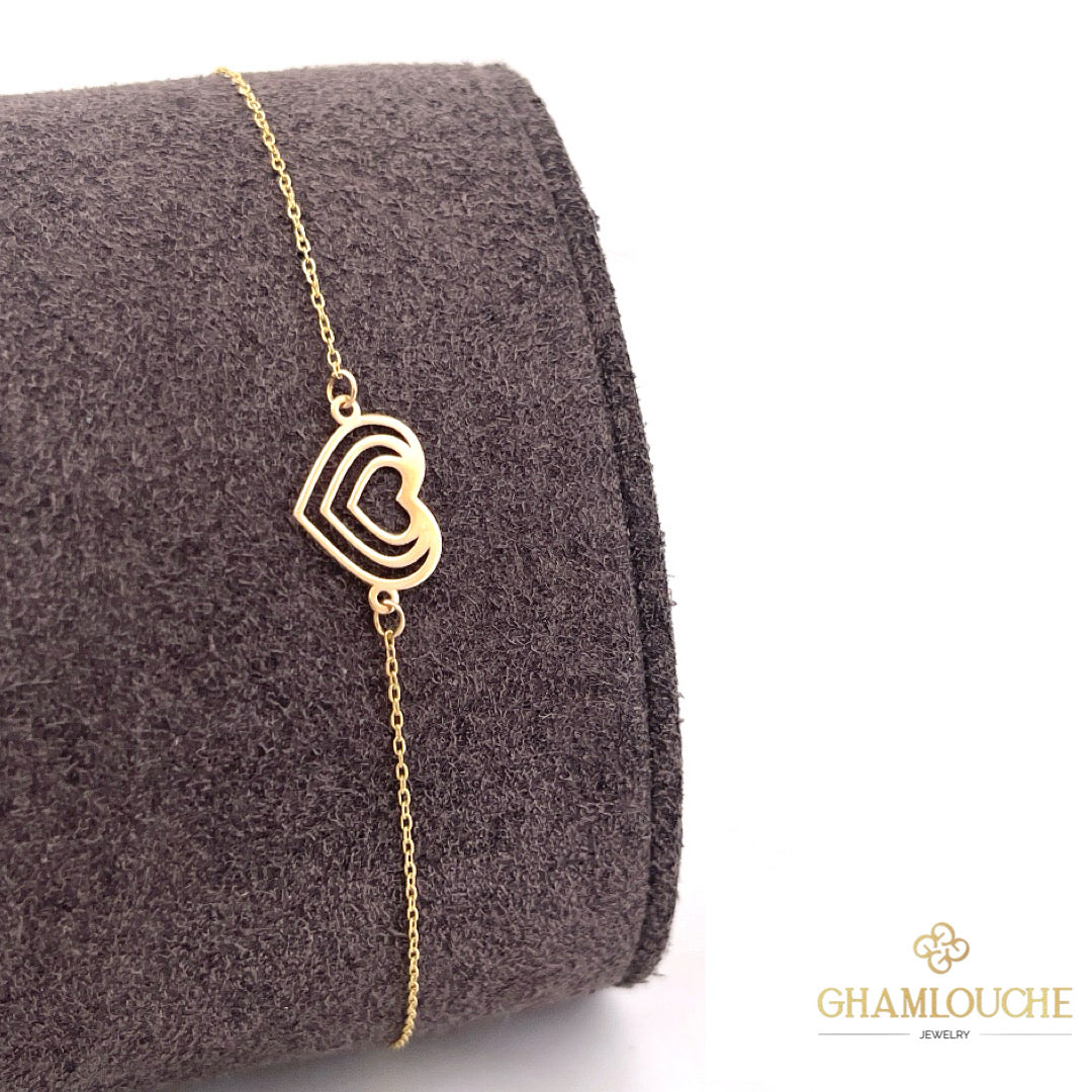 18K Gold Hearts Bracelet