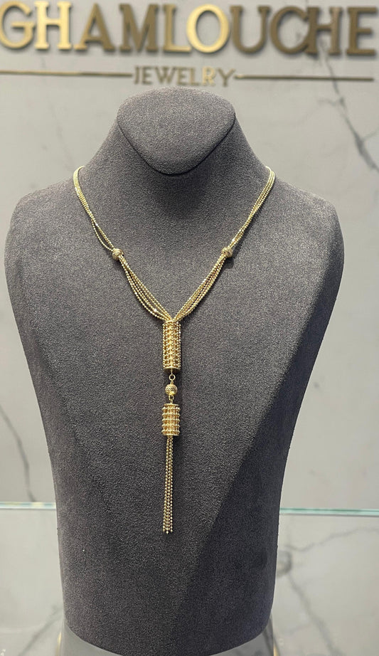 18K Gold Modern Tassel Necklace