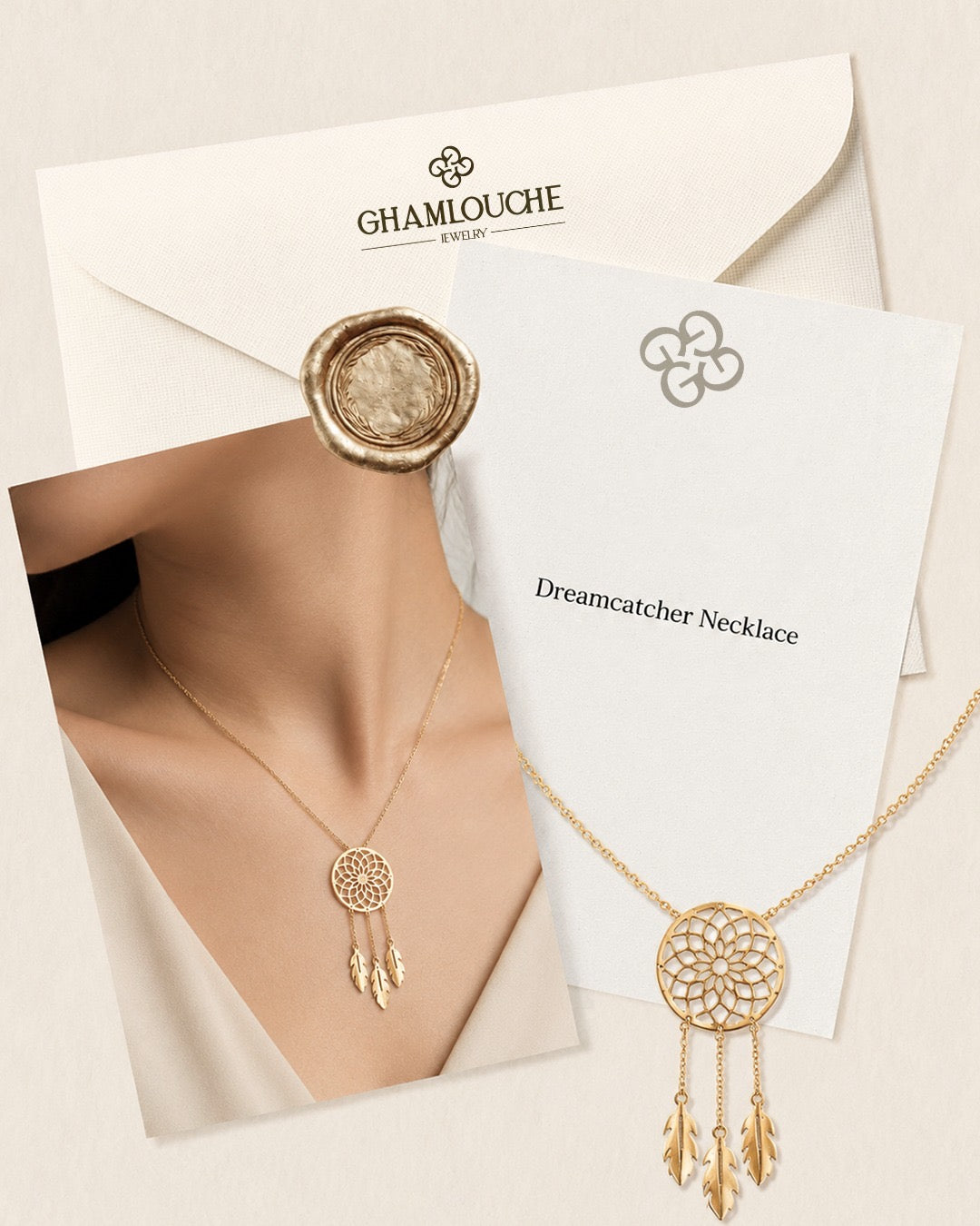 18K Gold Dreamcatcher Necklace