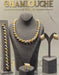 18K Italian Yellow , White and Rose Gold Set