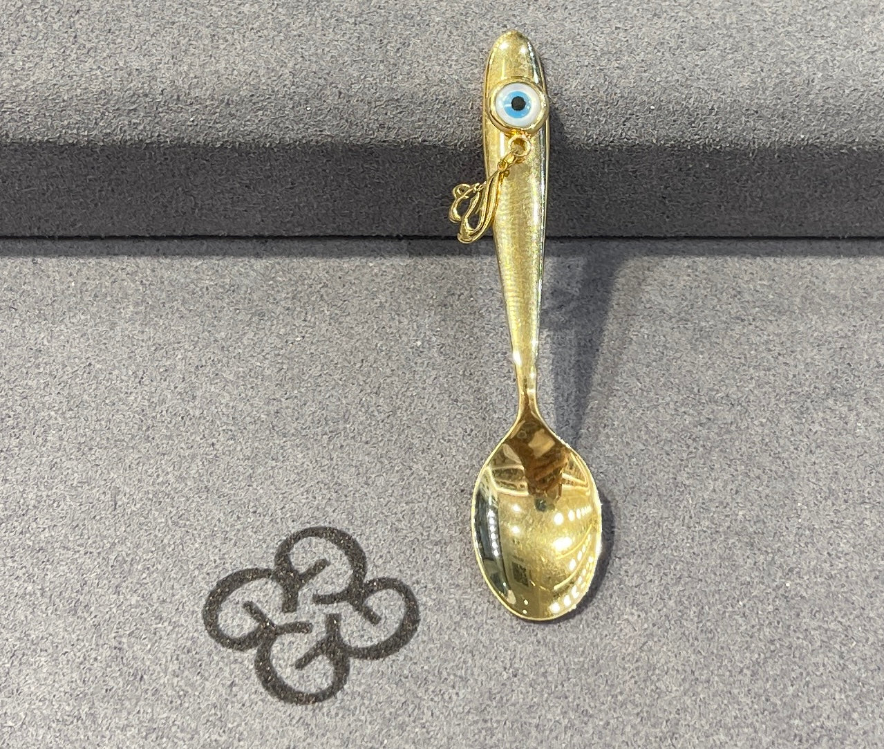 18K Gold Evil Eye Kid’s Spoon with Enamel