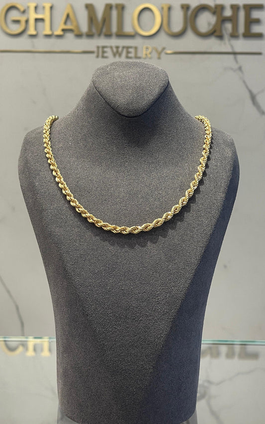 18K Gold Twisted Chain Necklace