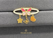 18K Gold Butterfly and Multi-Shape Kid’s Girl Pin with Enamel