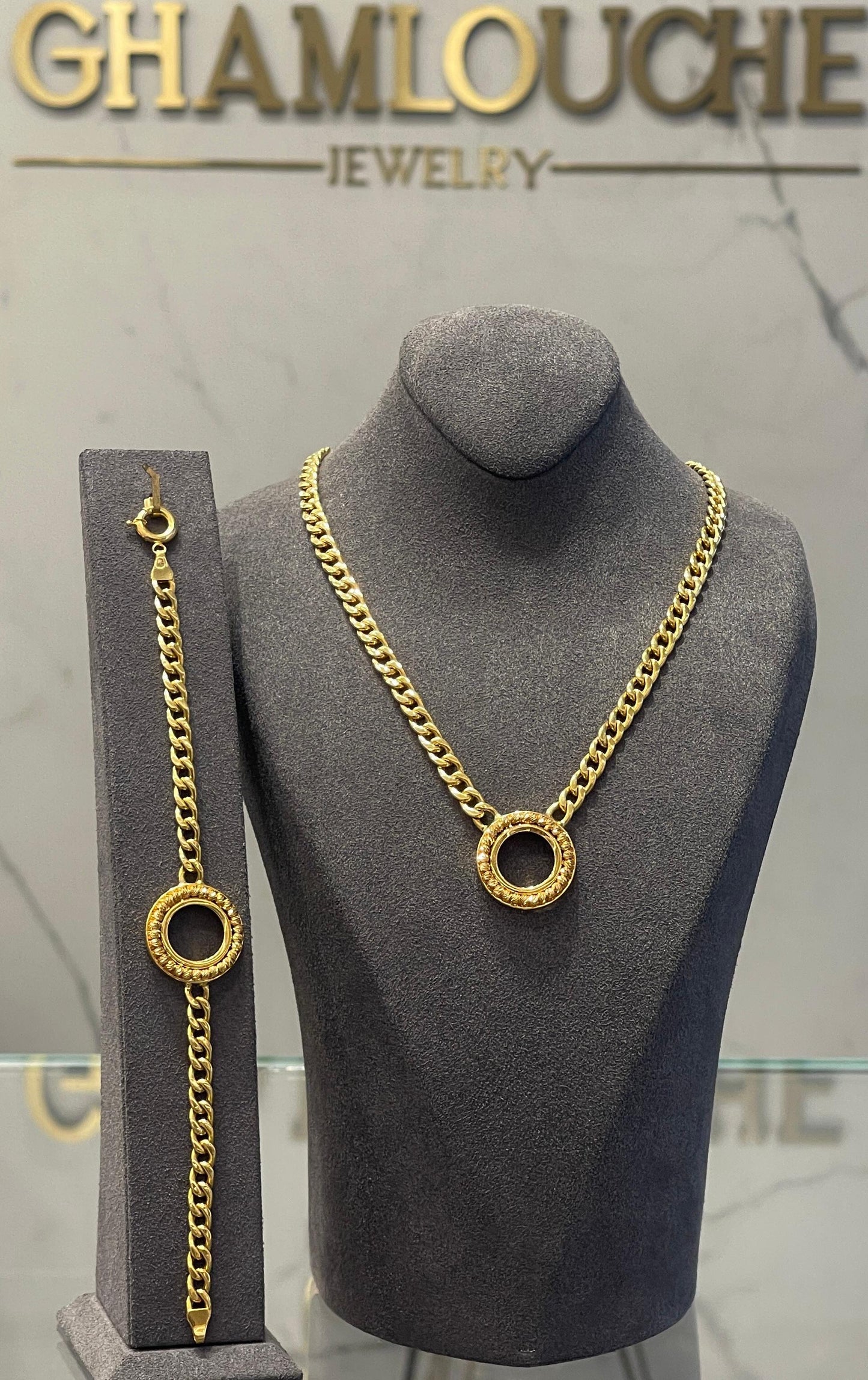21K Gold Quarter Lira Frame Set