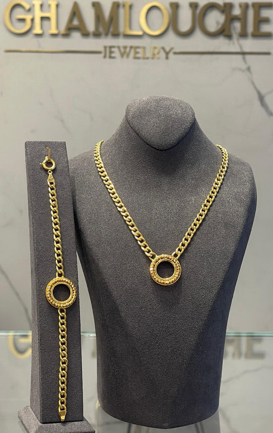 21K Gold Quarter Lira Frame Set