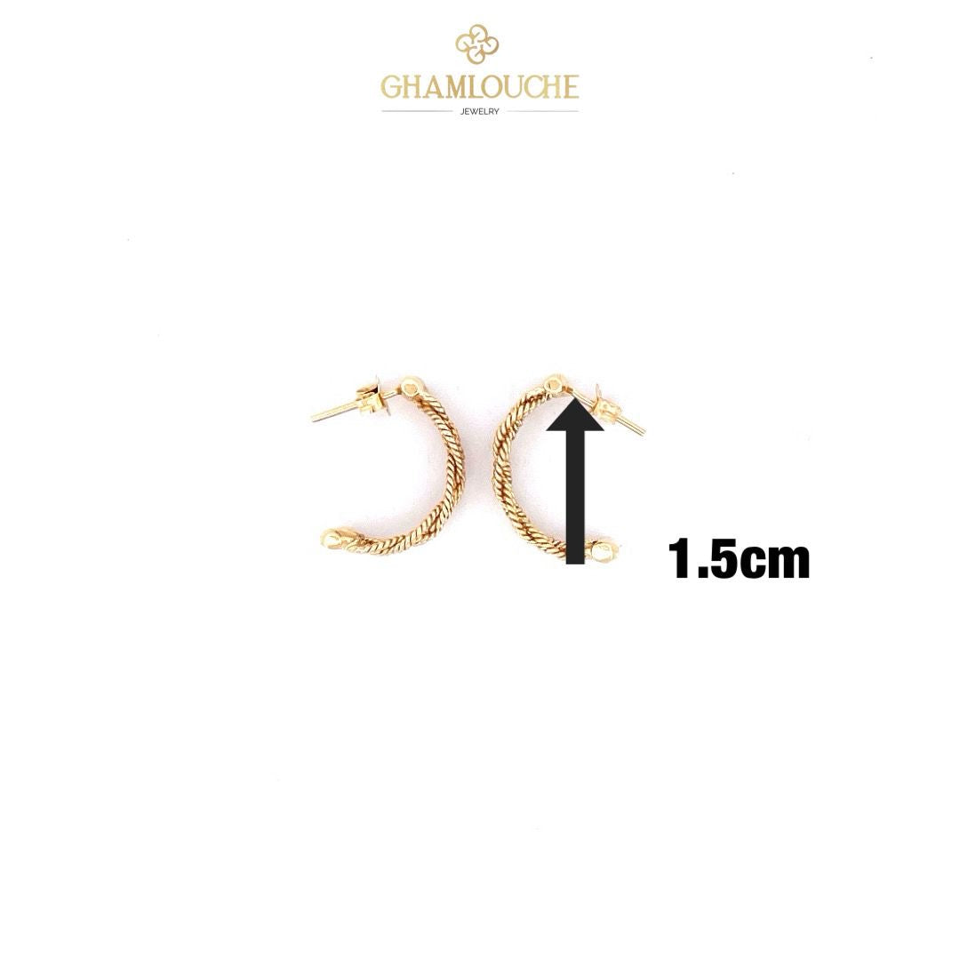 18K Gold C Hoop Earrings