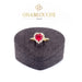 18K Gold Heart Ring with Stones