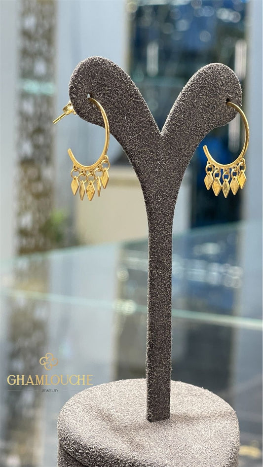 18K Gold C Hoop Earrings