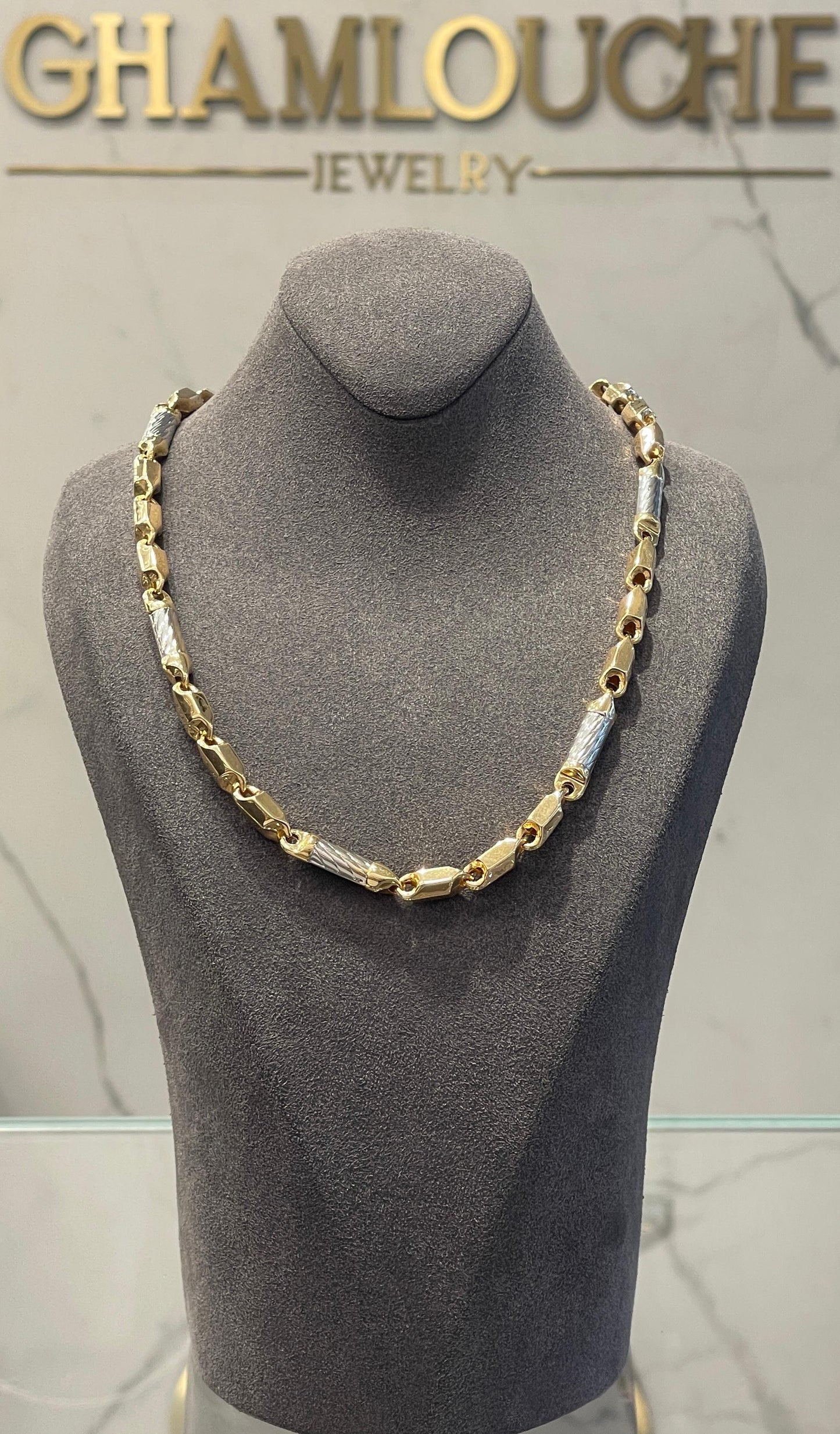 18K Gold Two-Tone Chain Necklace