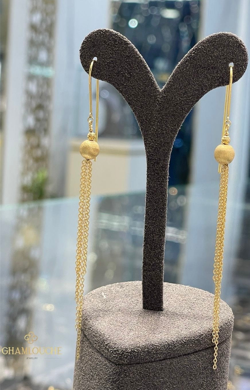 18K Gold Tassel Earrings