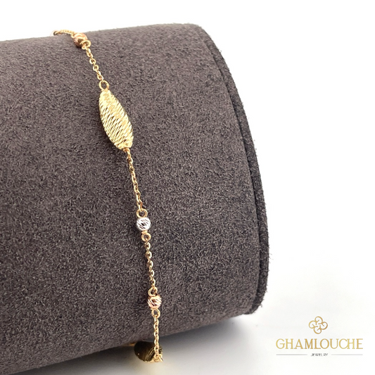 18K Italian Yellow, White and Rose Gold Bracelet