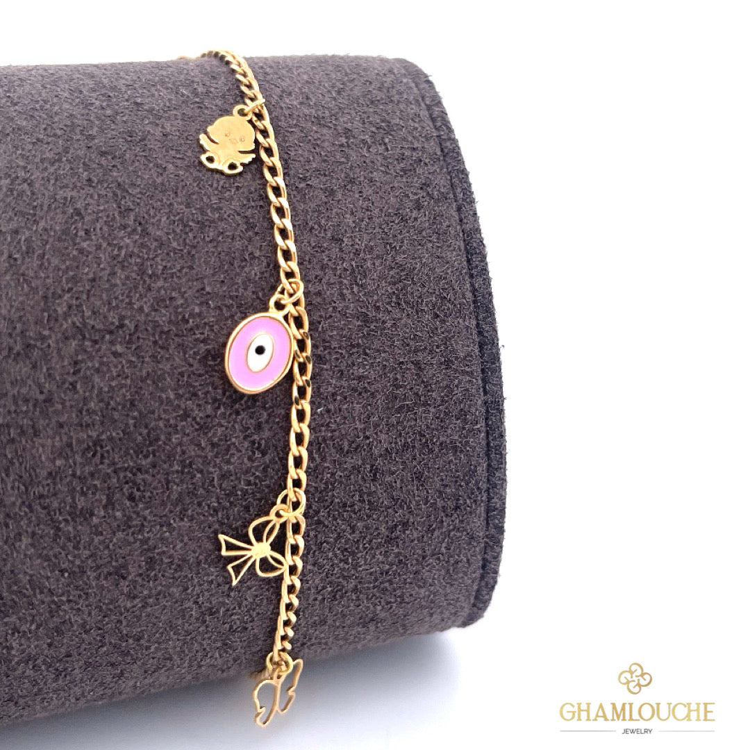 18K Gold Multi-Shape kid’s bracelet with enamel
