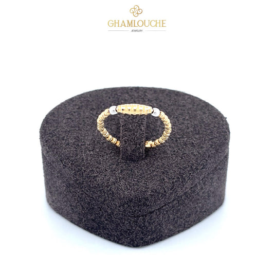 18K Italian Yellow and White Gold Ring