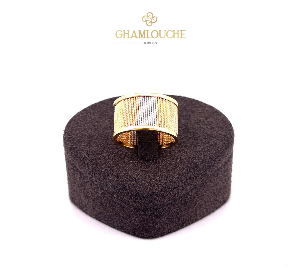 18K Yellow, White and Rose Gold Ring