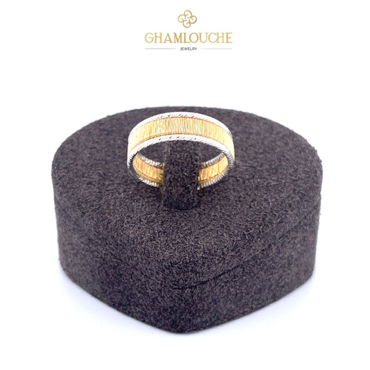 18K Italian Yellow and White Gold Ring