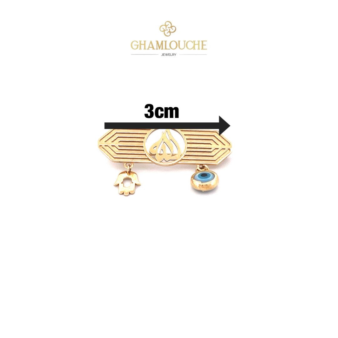 18K Gold الله and Multi-Shape Kid’s Pin with Enamel