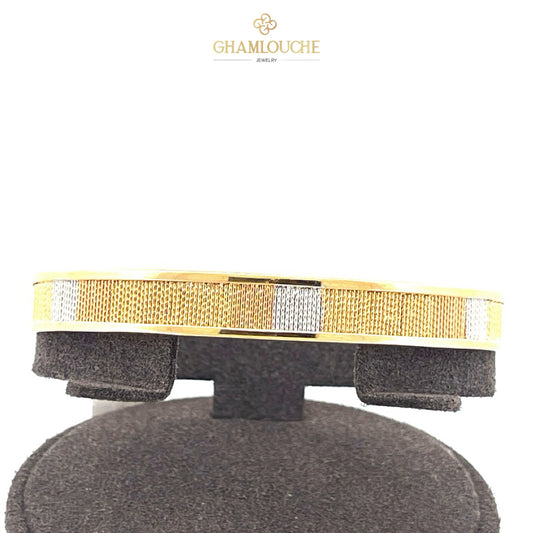 18K Yellow , White and Rose Gold Bangle
