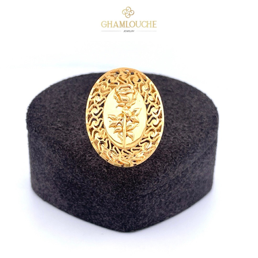 21K Gold Flower Modern Ring