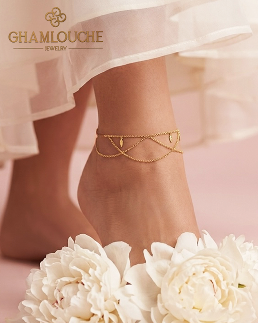 18K Gold Layered Simple Anklet