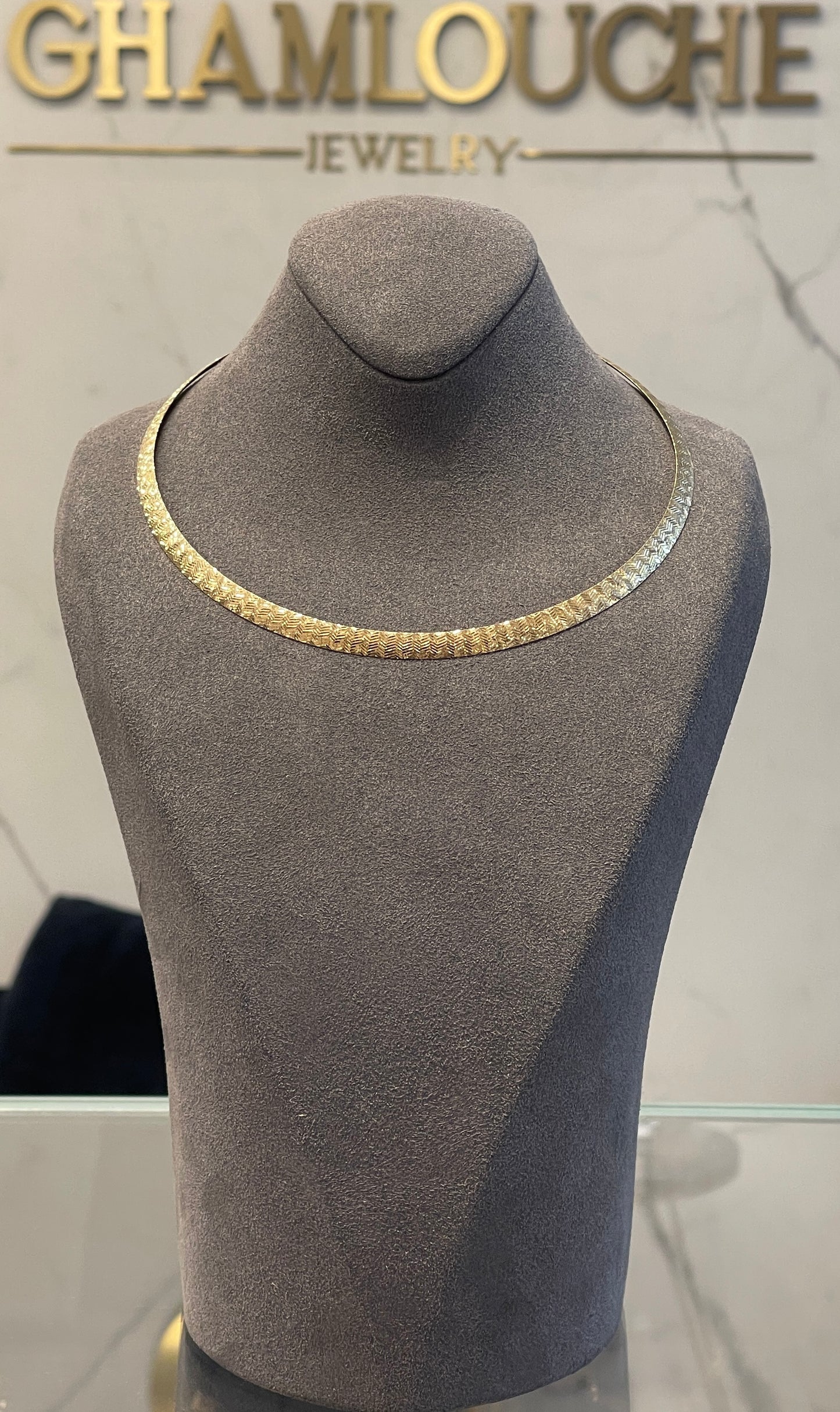 18K Italian Gold Double Sided Necklace