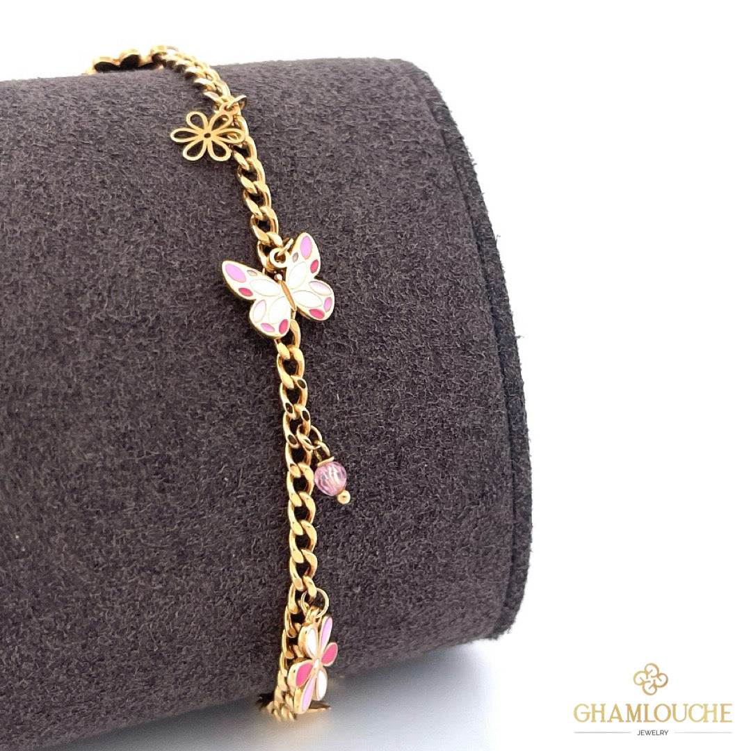 18K Gold Multi-Shape kid’s Bracelet with Enamel