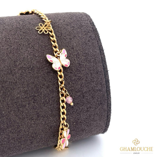 18K Gold Multi-Shape kid’s Bracelet with Enamel