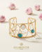 18K Gold Bangle with Blue and White Stones