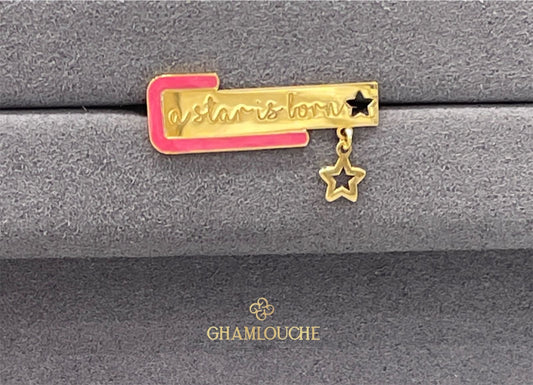 18K Gold Kid’s Girl Pin with Enamel