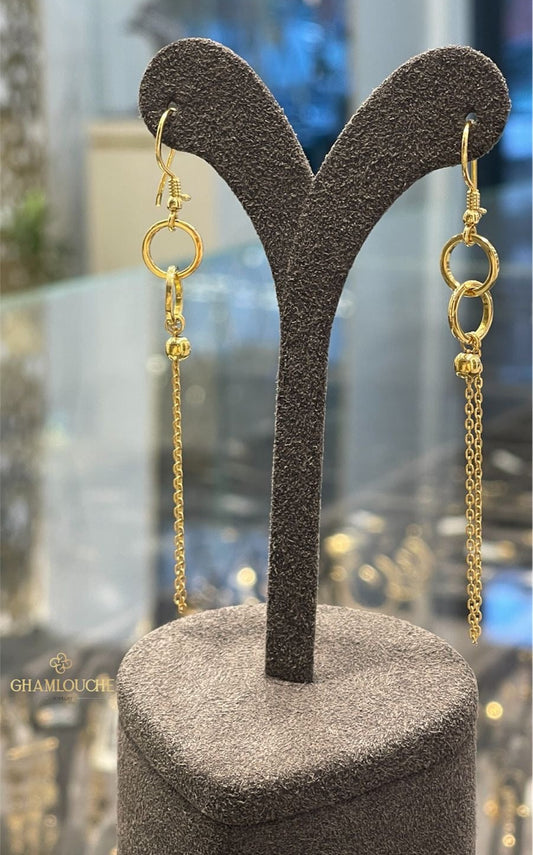 18K Gold Dangle Earrings