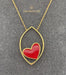 18K Gold Heart Necklace with Enamel