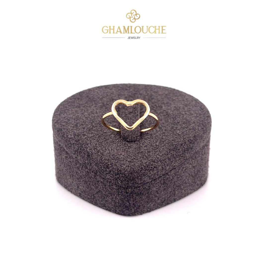18K Gold Simple Heart Ring