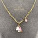 18K Gold Horse Kid’s Girl Necklace with Enamel