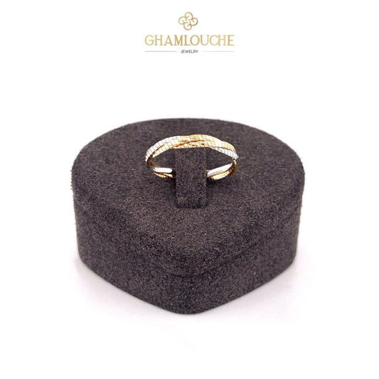 18K Italian Yellow and White Gold Ring