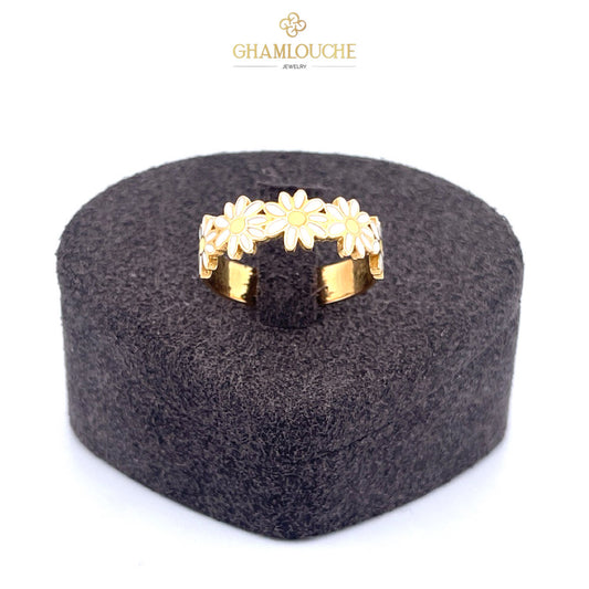 18K Gold Flowers Kid’s Ring with Enamel