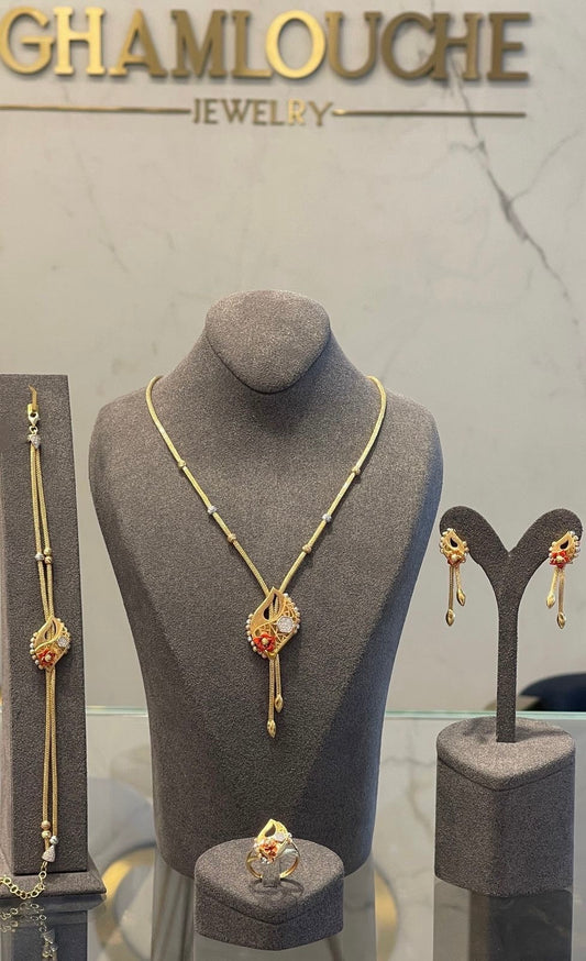 18K Yellow , White and Red Gold Set