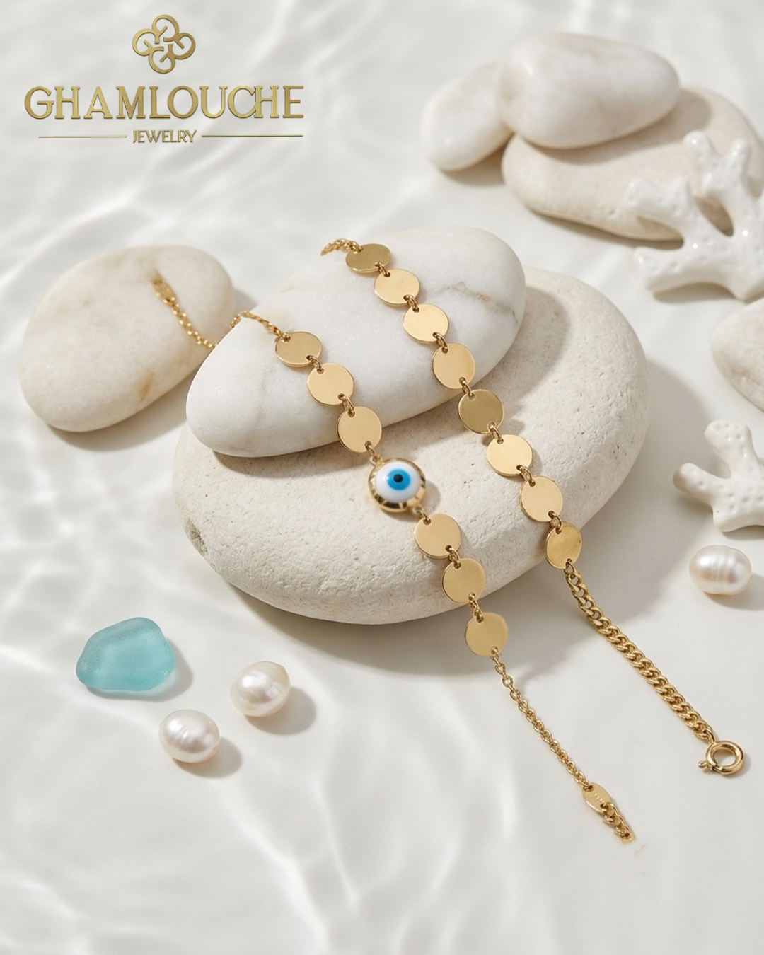 18K Gold Evil Eye Bracelet