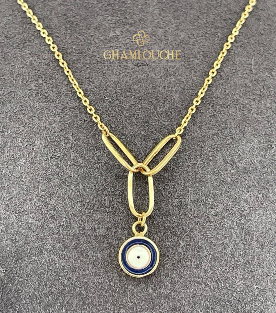 18K Gold Necklace with Enamel