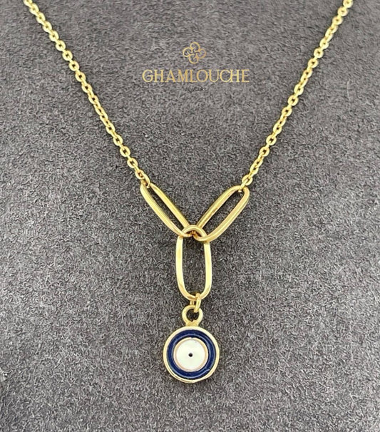 18K Gold Necklace with Enamel