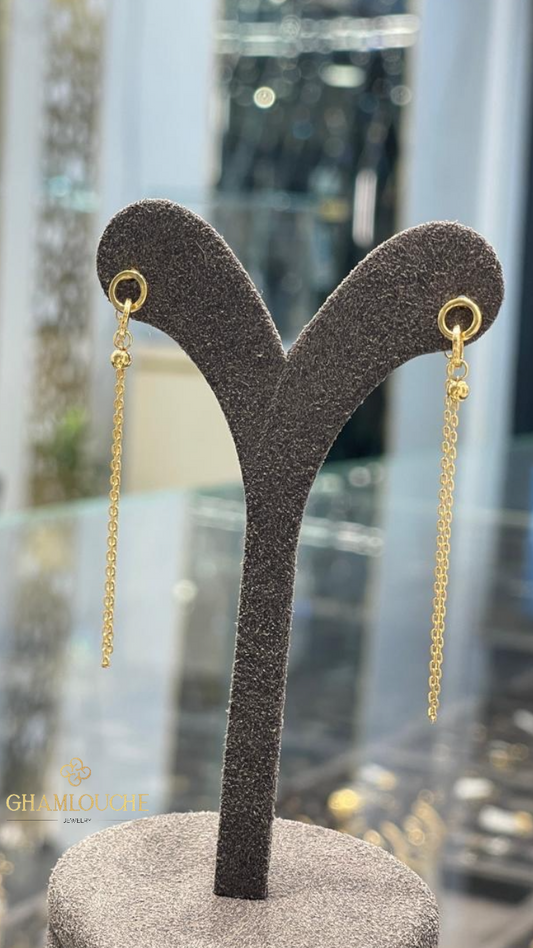 18K Gold Dangle Earrings