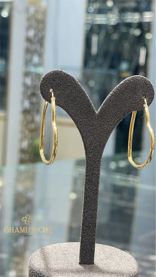 18K Gold Heart Hoop Earrings