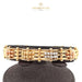 18K Italian Yellow , White and Rose Gold Bangle