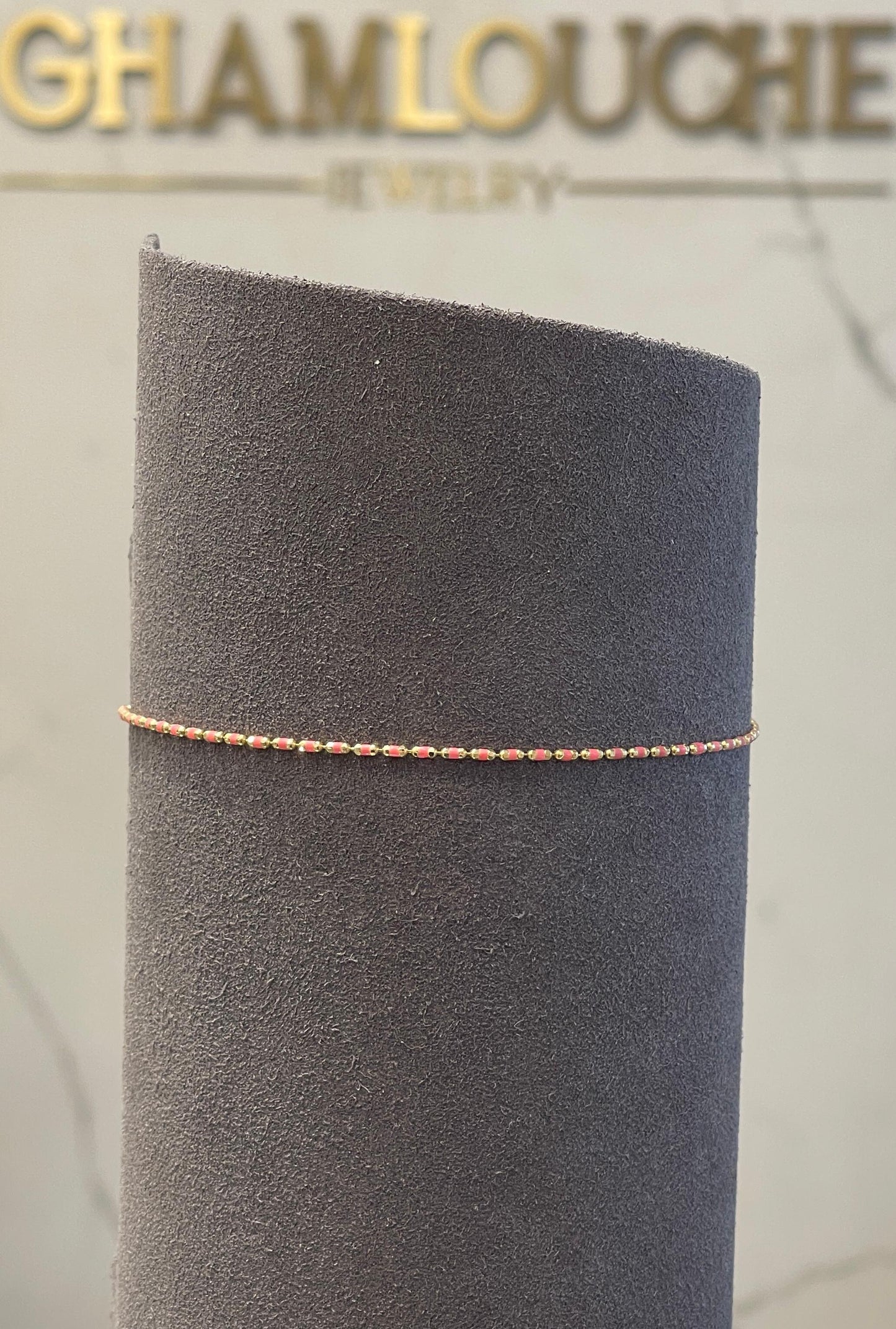 18K Gold Anklet with Enamel
