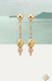 18K Italian Yellow , White and Rose Gold Dangle Earrings